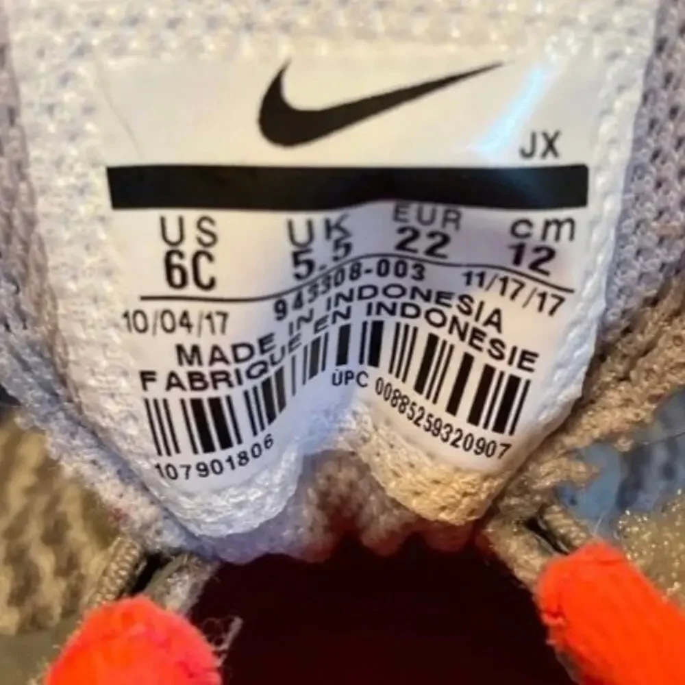 Nike Toddler 6C Revolution 4 Grey Racer Pink Velcro Closure Sneakers